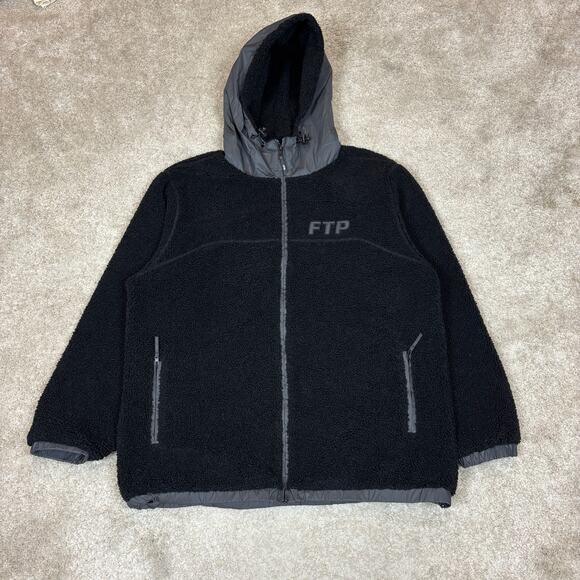 FTP Reflective Polar Full Zip Hoodie Fleece Jacket SS23 Men's Large - Picture 2 of 9